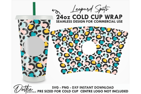 Animal Print Cold Cup SVG 24oz: Graphics for Tumbler Wraps