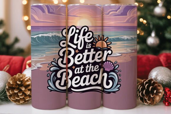 Beach Sunset Graphics for Tumbler Wraps