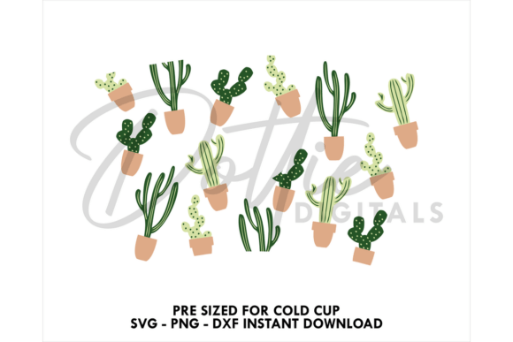 Cactus Cold Cup SVG 24oz: Graphics for Tumbler Wraps