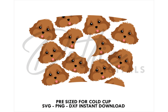 Cavapoo Dog Cold Cup SVG 24oz Graphics for Tumbler Wraps