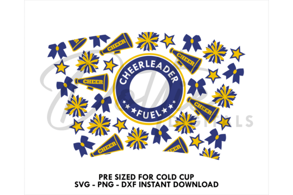 Cheer Cold Cup SVG 24oz: Tumbler Wraps Graphics