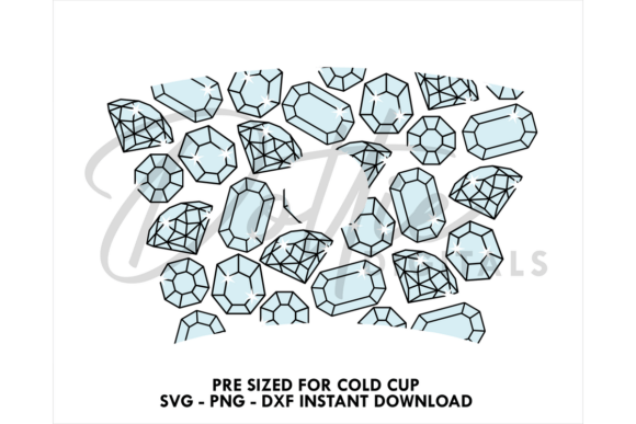 Diamonds Cold Cup SVG 24oz: Graphics & Tumbler Wraps