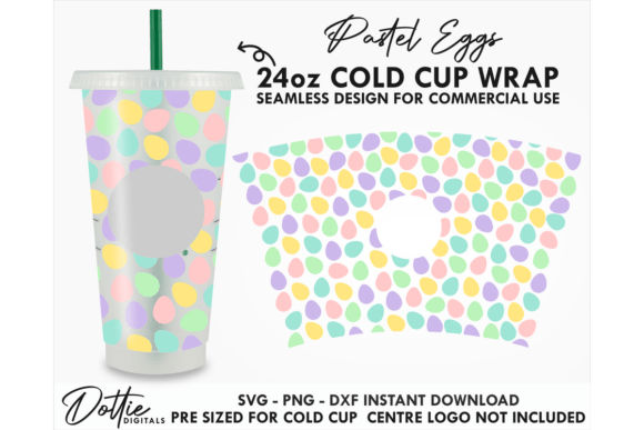Easter Eggs Cold Cup SVG: Graphics for Tumbler Wraps