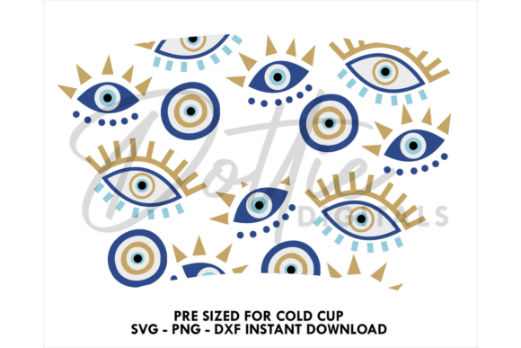 Evil Eye Cold Cup SVG 24oz: Tumbler Wraps Graphics