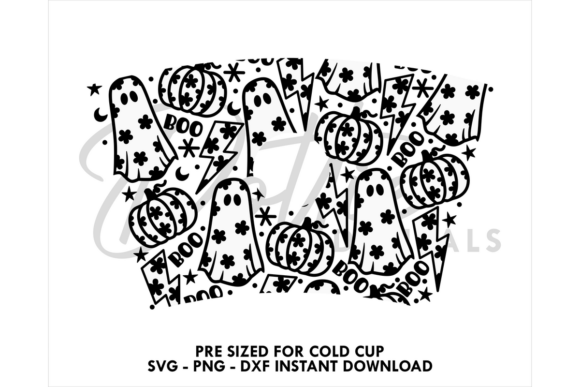 Floral Halloween Cold Cup SVG 24oz: Graphics & Tumbler Wraps
