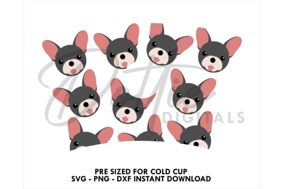Frenchie Cold Cup SVG 24oz Graphics & Tumbler Wraps