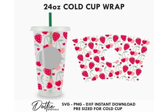 Fruity Hearts Cold Cup SVG 24oz: Graphics & Tumbler Wraps Review