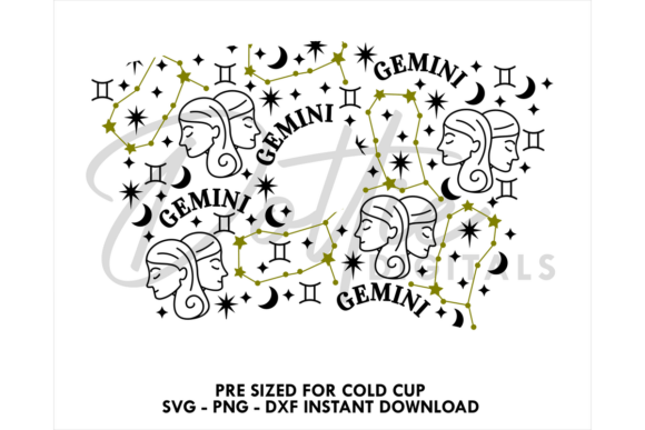 Gemini Cold Cup SVG 24oz – Graphics & Tumbler Wraps