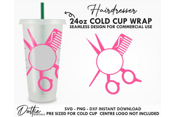 Hairdresser Cold Cup SVG 24oz: Graphics & Tumbler Wraps