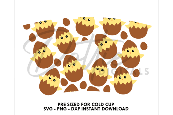 Hatching Eggs Cold Cup SVG 24oz: Graphics & Tumbler Wraps