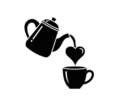 Heart Coffee Cup SVG Love Drink Cafe Graphics for Crafts