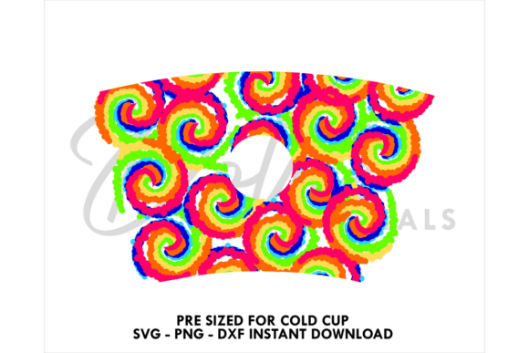 Hippie Tye Dye Cold Cup SVG: Graphics for Tumbler Wraps
