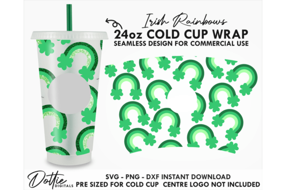 Irish Rainbows Cold Cup SVG Graphics for Tumbler Wraps