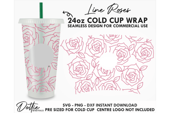 Line Roses Cold Cup SVG 24oz: Embroidery Designer’s Verdict