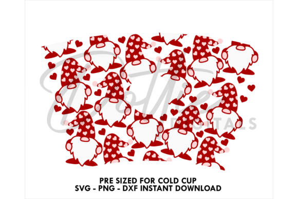 Love Gnomes Cold Cup SVG 24oz: Graphics & Tumbler Wraps