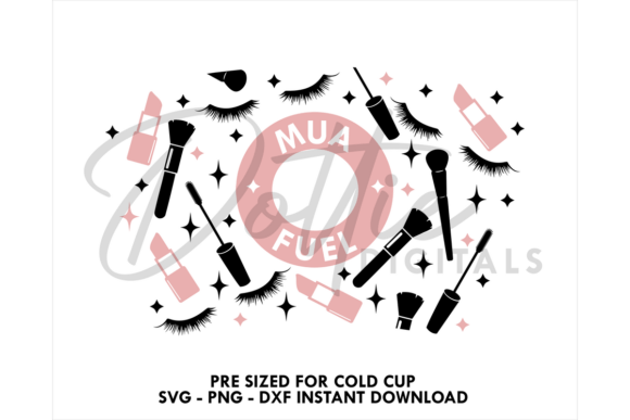 MUA Fuel Cold Cup SVG 24oz: Graphics for Tumbler Wraps