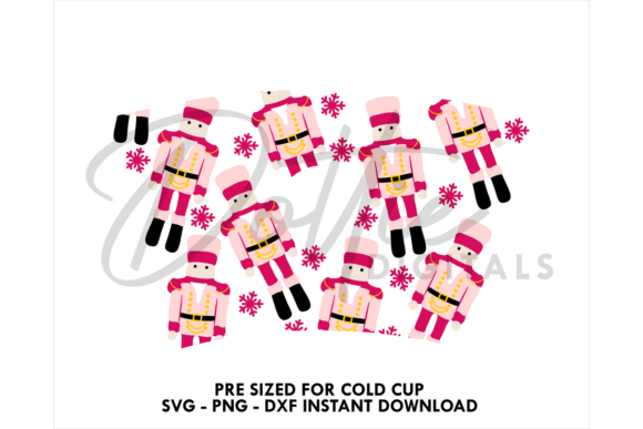 Nutcrackers Xmas Cold Cup SVG 24oz: Graphics & Tumbler Wraps