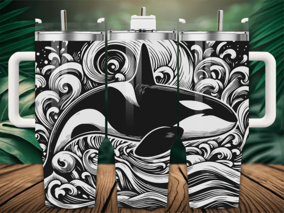 Ocean Ocean Waves Orca Tumbler SVG: A Graphics Asset for Crafts