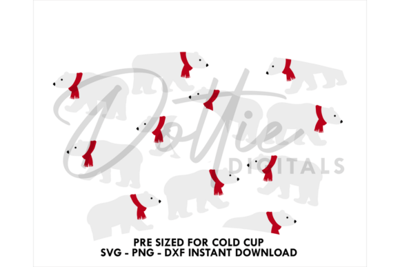 Polar Bears Cold Cup SVG 24oz Graphics for Tumbler Wraps