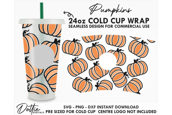 Pumpkins Cold Cup SVG 24oz Halloween Graphics & Tumbler Wraps