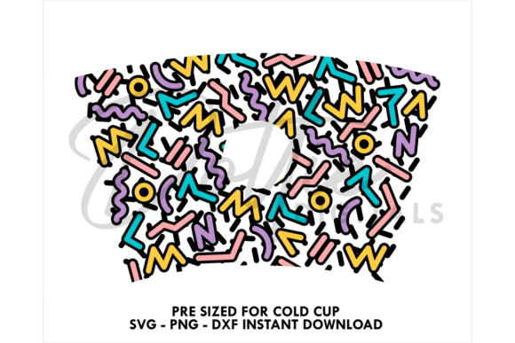 Retro Pattern Cold Cup SVG 24oz: Tumbler Wraps Graphics Review