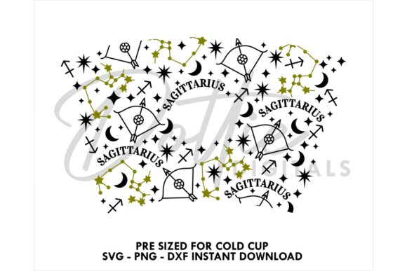 Sagittarius Cold Cup SVG: Graphics for Tumbler Wraps