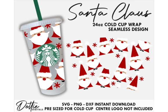 Santa Claus Cold Cup SVG 24oz: A Graphics Asset for Tumbler Wraps