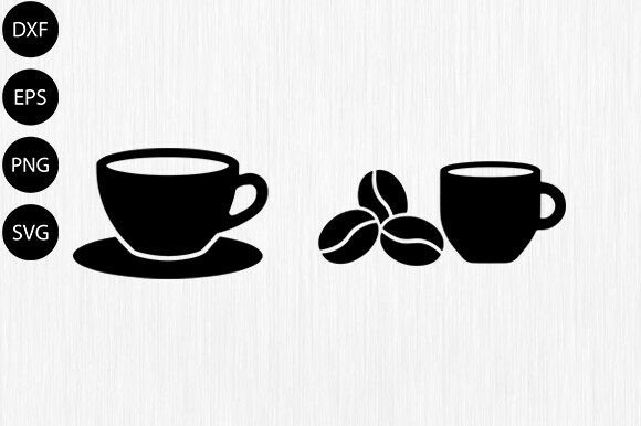 Set of Coffee Icons Including a Cup Svg: Graphics for Crafts and Branding