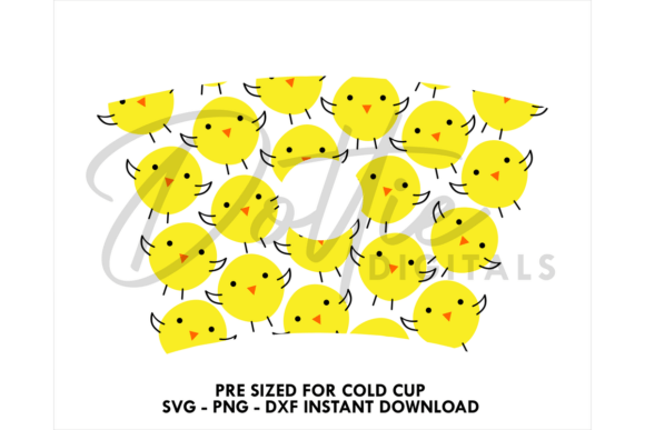 Spring Chick Cold Cup SVG 24oz: Graphics & Tumbler Wraps for Editorial Design