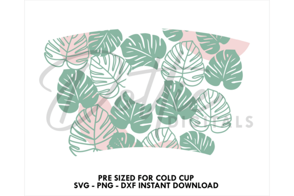 Tropical Leaves Cold Cup SVG – Design Review