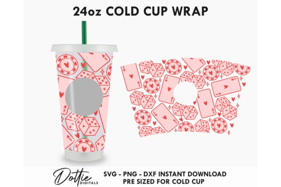 Valentines Cold Cup SVG 24oz: Graphics & Tumbler Wraps