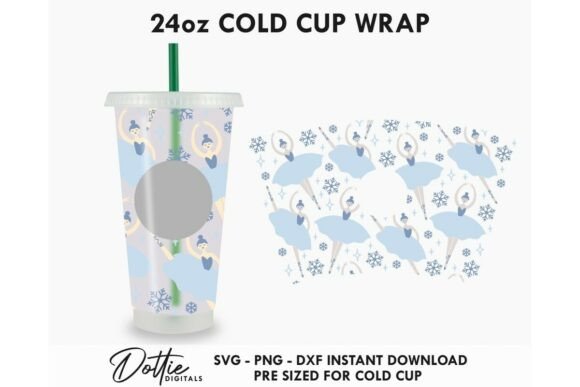 Winter Ballet Dancers Cold Cup SVG: Graphics & Tumbler Wraps