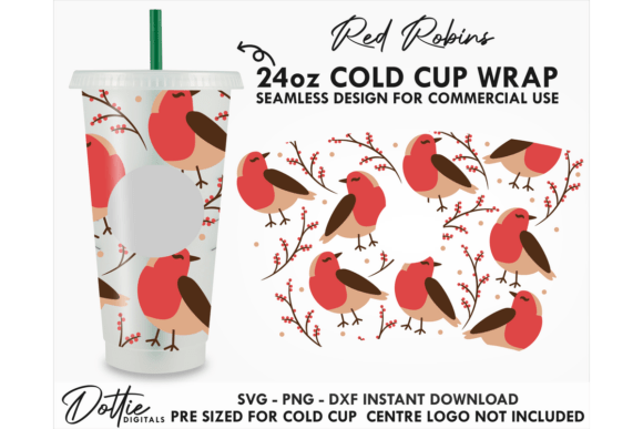 Winter Robins Cold Cup SVG 24oz Graphics & Tumbler Wraps Review