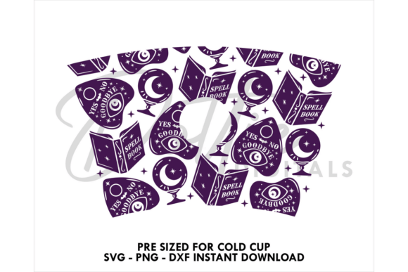Witchy Halloween Cold Cup SVG: Tumbler Wraps Graphics Review