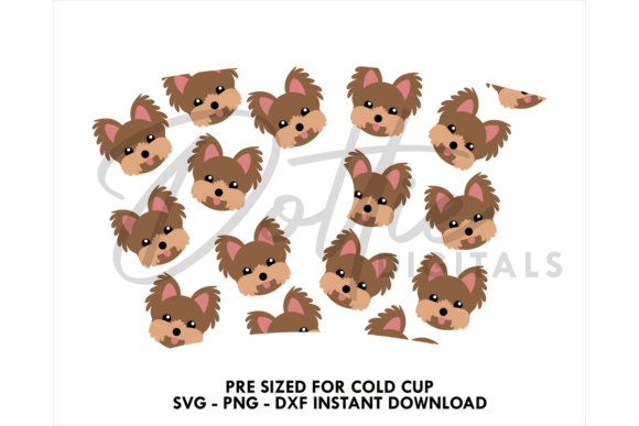 Yorkie Cold Cup SVG for Tumbler Wraps & Graphics